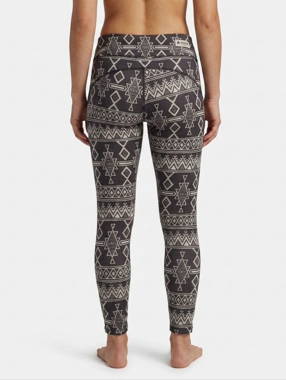 Burton Expedition Pant Baselayer Womens Size M Black White Aztec Print Gorpcore